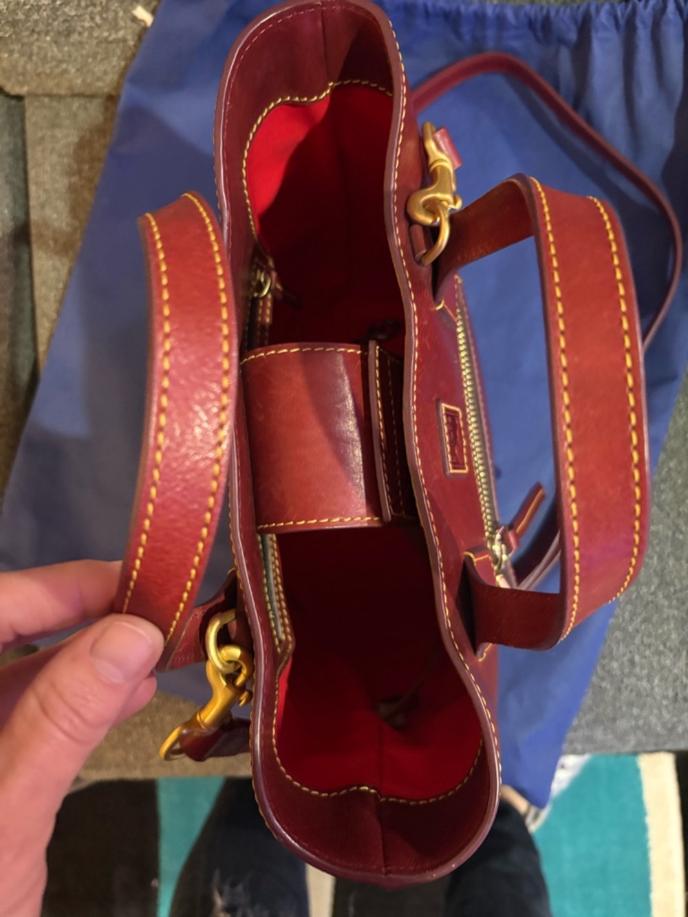 Dooney & Bourke Florentine Brinley Bordeaux Satchel Top Handle Bag - Picture 5 of 14